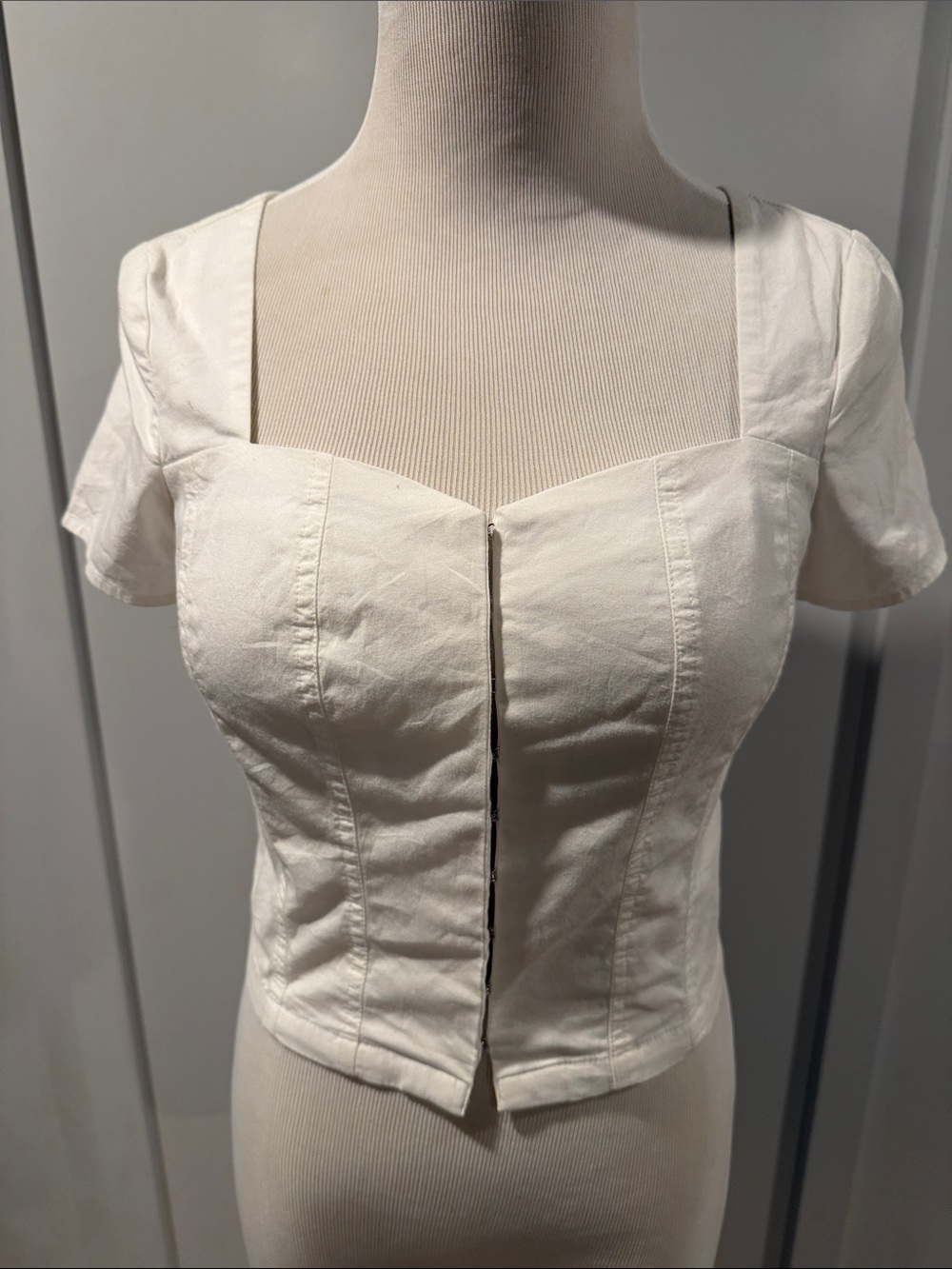 Madewell White cropped dress Shirt